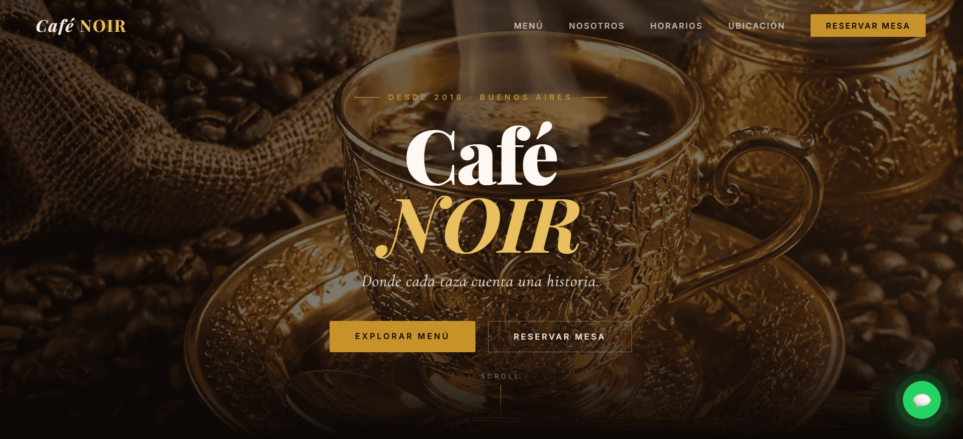 Landing Page Cafetería Premium